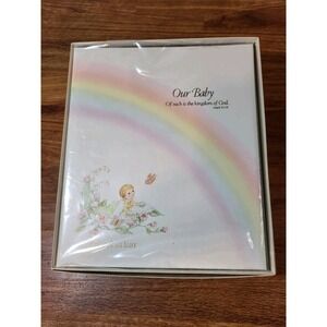 Vtge NOS C.R. Gibson Christian Baby Record Book "Our Baby"